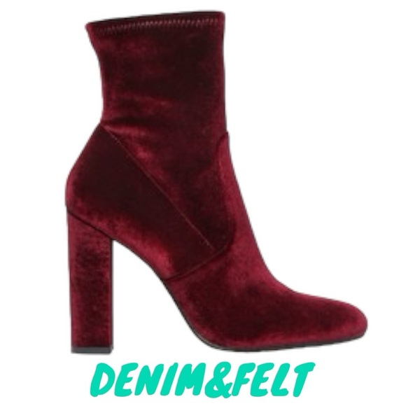 Steve Madden Edit Burgundy (Wine) Velvet High Heel Mid-Calf Boots | NEW!! ♥️🍷 - Picture 12 of 16